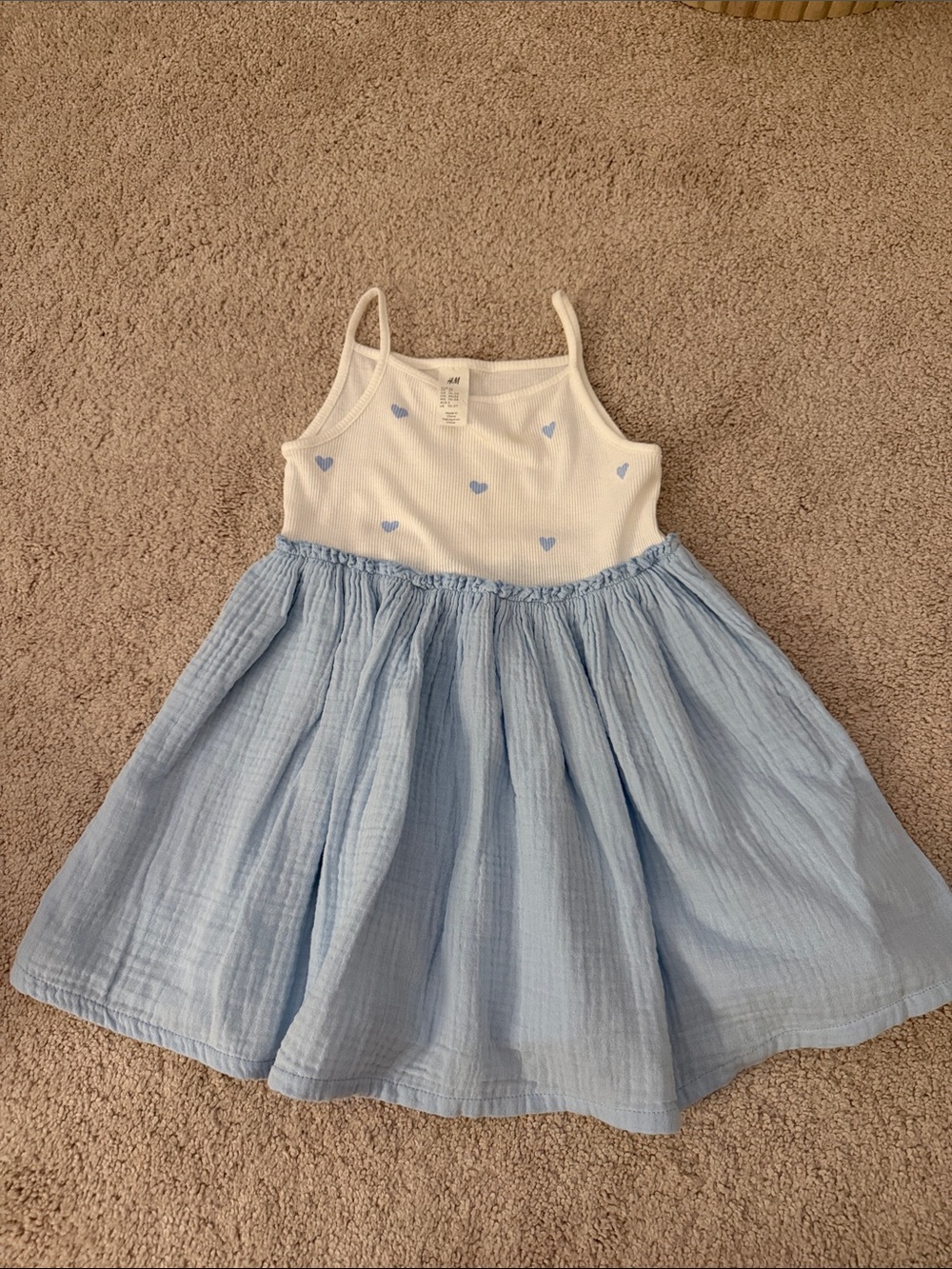 H&M Blue & White Heart Tank Dress